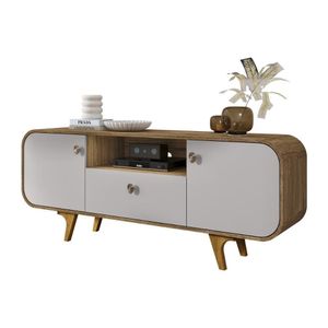 Rack Noronha TV 55 Polegadas Madeira Cinamomo/Off White