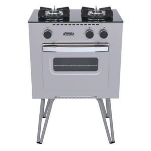 Fogão Portátil Venax Mini Cook 2 Bocas a Gás Inox