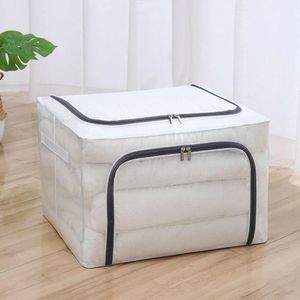 Caixa Organizadora De Guarda Roupa Multiuso Flexível Com Zíper 60x40x40