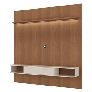 Painel Suspenso TV 75 Pol 183 cm 4585 Pinho Ripado Off White ARLY