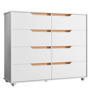 Cômoda Doble 8 Gavetas Branco-freijó - Móveis Albatroz Branco-freijó
