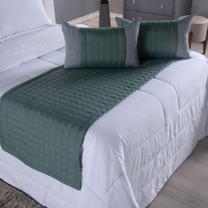 Kit Peseira Copacabana 5 Peças Queen Percal 300 Fios Acompanha Almofadas Cheias 100% Poliéster - Verde