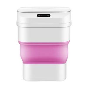 Lixeira Automatica Sensor Smart Cesto De Lixo Retratil Inteligente A Prova Agua Viagem Camping Praia Azul