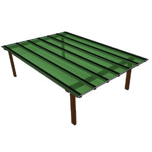 Kit Policarbonato Verde 6mm 4,00m X 6,00m - Perfis Naturais