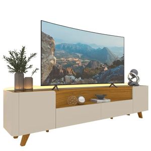 Rack Infinity 2,30 Pés De Madeira Para Tvs De Até 75\" Off White