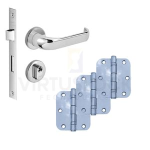 Kit Fechadura Externa Duna Imab + 3 Dobradiças C/red De Inox 3 X 2 ½