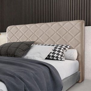 Cabeceira Cama Box Casal 1,40m Estofada Capri Veludo Bege