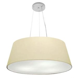 Lustre Pendente Cone Md-4002 21/60x50cm Bivolt Algodão Crú