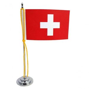 Mini Bandeira De Mesa Da Suiça15 Cm Poliéster