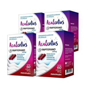 Kit 04 Acalentus L-triptofano 250mg + B12 60 Caps Maxinutri
