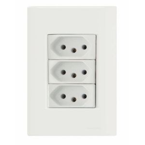 Conj 4x2 3 Tomadas 2p+t 10 A 250 V Tramontina Giz Branco