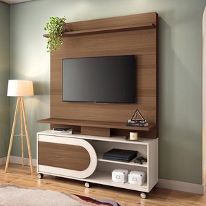 Home Painel Theater Orbis Sala Tv Até 55 Polegadas Castanho/off White