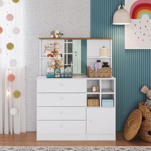 Comoda Com 4 Gavetas, Porta E Espelho House Branco