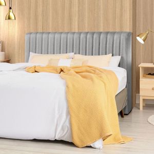 Cabeceira Cama Box King 1,93m Estofada Havai Linho Cinza