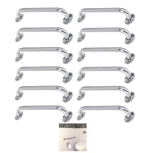 Alça De Apoio Inox Barra 50cm Kit 12 Unidades Banheiro Deficiente Idoso Cadeirante Acessibilidade
