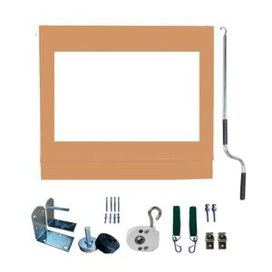Toldo Cortina Ocre C/ Visor - 3,40m X 1,60m - Kit Completo