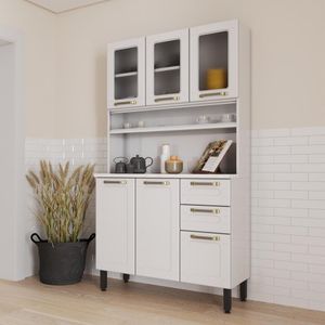 Cozinha De Aço Compacta 6 Portas Branco Colors Bertolini Branco