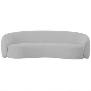 Sofá 3 Lugares 180cm Orgânico Luxo Recepção Amore Linho Adj Decor Cinza