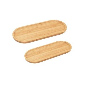 Kit Bandeja Oval Ecokitchen Em Bambu 34 E 24 Cm
