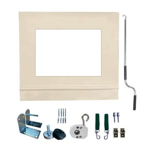 Toldo Cortina Bege C/ Visor - 2,20m X 2,60m - Kit Completo