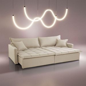 Sofá Cama Flora 02 Módulos De 90cm Br 15cm Meu Sofá Online A294 Linho Creme
