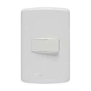 Conjunto Placa 4x2 + 1 Interruptor Simples Branco Duale Up Soprano