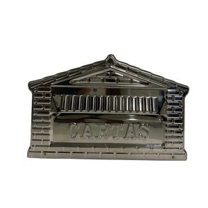 Caixa De Correios Tijolinho Frente E Tampa Traseira Inox 20x25x12cm Cromado