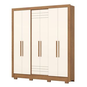 Guarda Roupa Casal B366 Nature Off White Henn - Briz Móveis