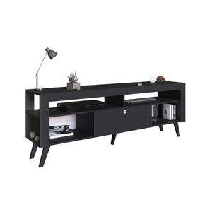 Rack Com Porta Revistas Para Tv Até 70 Quebec Preto