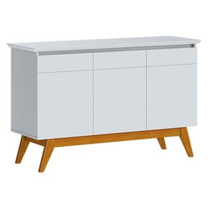 Aparador Para Sala Buffet Classic 3 Portas Branco Acetinado - Imcal