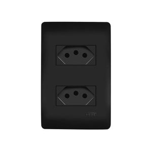 Tomada Dupla Fame Habitat Black 2p+t 20a Com Placa 4x2 Preta