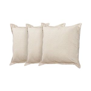 Kit 3 Almofadas Decorativas Bali Linho Estampado - Bege