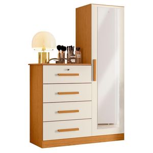 Cômoda Belize Plus Com 1 Porta E 4 Gavetas Cinamomo-off White - Móveis Albatroz Cinamomo-off White