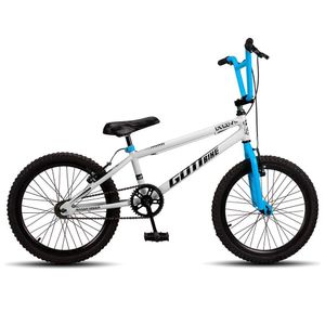 Bicicleta Infantil Aro 20 Bmx V-brake Branco Azul