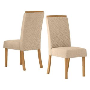 Cadeira Para Mesa De Jantar Ester Kit 02 Peças Linho - Henn
