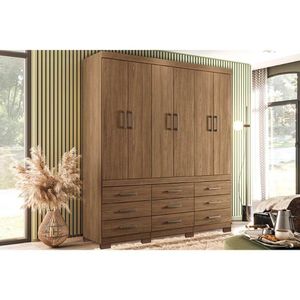 Guarda Roupa Casal 6 Portas E 9 Gavetas C- Pés Star 6.9 Jatobá - Santos Andirá