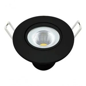 Spot Led 5w Redondo Embutir Branco Frio 9x9cm Preto