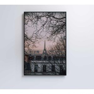 Quadro Torre Eiffel Neblina 80x120 Cm Adesivo Fotográfico