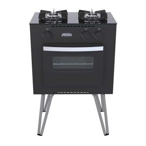 Fogão A Gás Mini Cook 2 Bocas Com Forno Preto - Venax