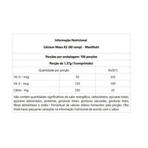 Calcium Maxx K2 (60 Comp) - Padrão: único