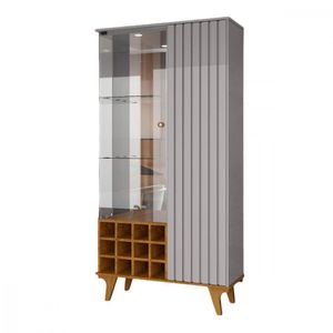 Cristaleira 2 Portas Elba Off White Com Naturalle Bechara