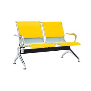 Cadeira Longarina Com Est Cromada 2 Lugares Colors Amarelo