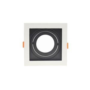 Spot De Embutir Recuado Nordecor Flea Para 1 Lâmpada Par 20 Quadrado Branco E Preto
