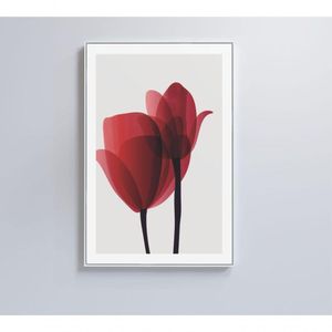 Quadro Pintura 2 Rosas 40x60 Cm Vidro Impresso