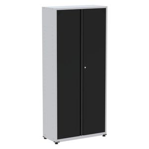 Armário Alto 2 Portas Pandin 90 Cm (largura) Inmetro Estrutura Aço Cinza E Portas Pretas C- Chave