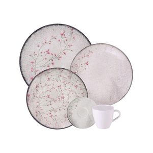 Aparelho De Jantar Tramontina Floralis Em Porcelana Decorada 20 Peças Completo Tramontina