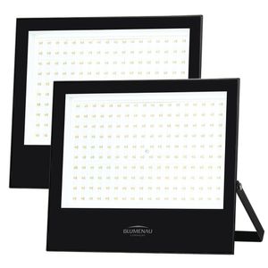 Kit 2 Refletor Blumenau De Led Slim 200w 6500k Preto Bivolt