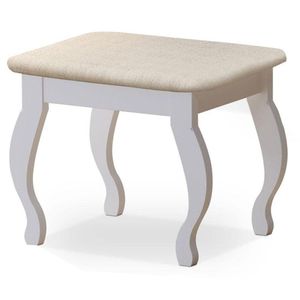 Banqueta Com Almofada Para Penteadeira Branco - Luapa