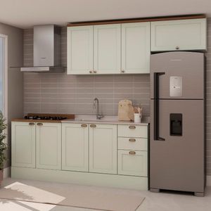 Cozinha 100% Mdf Modulada 4 Pecas Mint