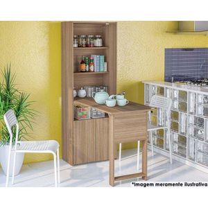 Mesa Multiuso Cozinha Herval Com 2 Portas Castanho Politorno
